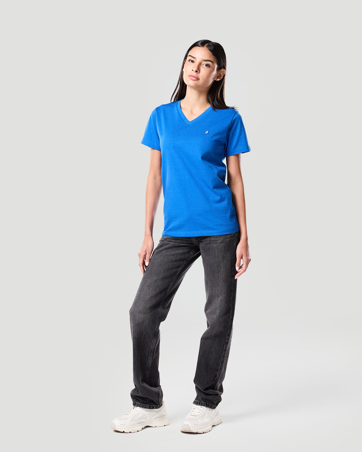 Camiseta de Cuello en V para Mujer-AZUL N&Aacute;UTICO image number 1