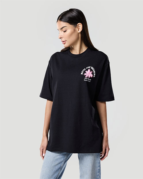 Camiseta Gr&aacute;fica para Mujer-NEGRO AZABACHE