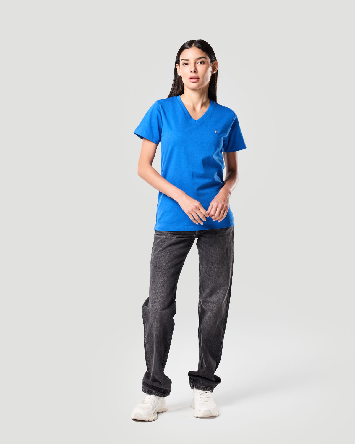 Camiseta de Cuello en V para Mujer-AZUL N&Aacute;UTICO image number 0