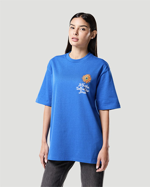 Camiseta Gr&aacute;fica para Mujer-AZUL N&Aacute;UTICO