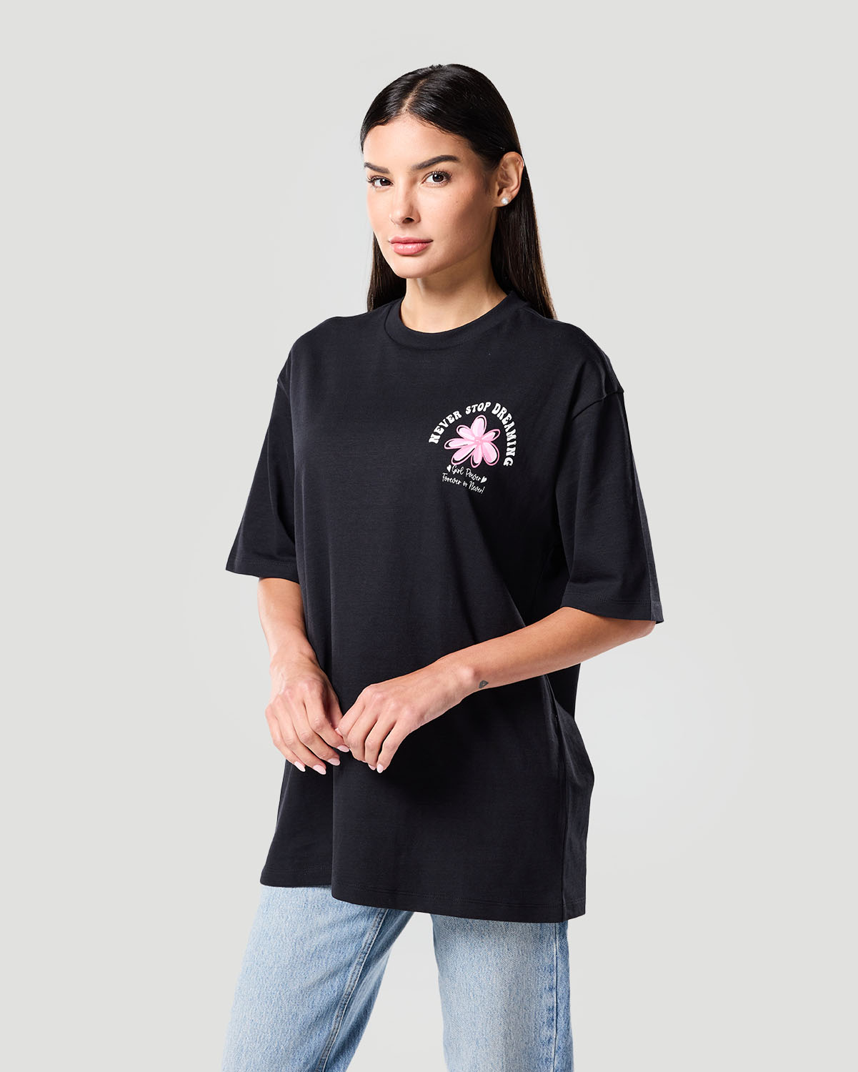 Camiseta Gr&aacute;fica para Mujer-NEGRO AZABACHE image number 2