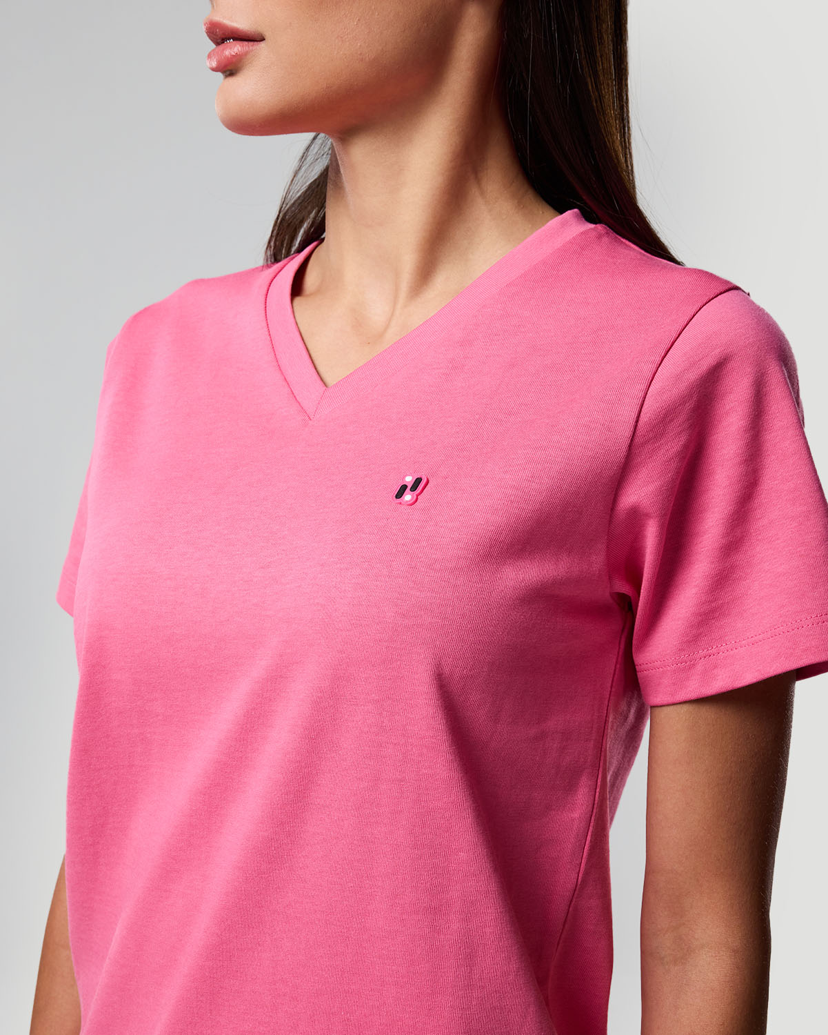 Camiseta de Cuello en V para Mujer-ROSA FANDANGO image number 4