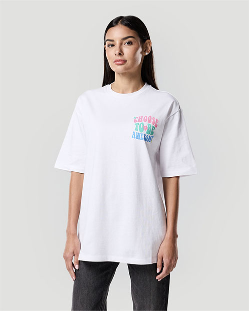 Camiseta Gr&aacute;fica para Mujer-BLANCO
