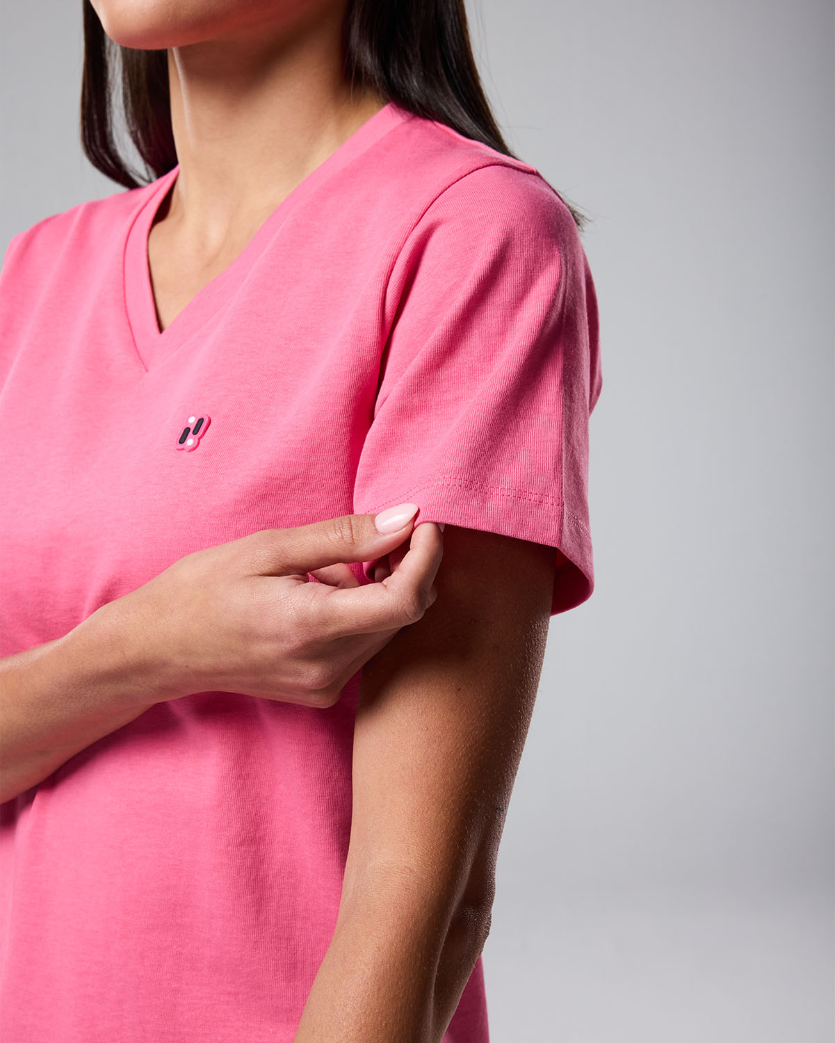 Camiseta de Cuello en V para Mujer-ROSA FANDANGO image number 5