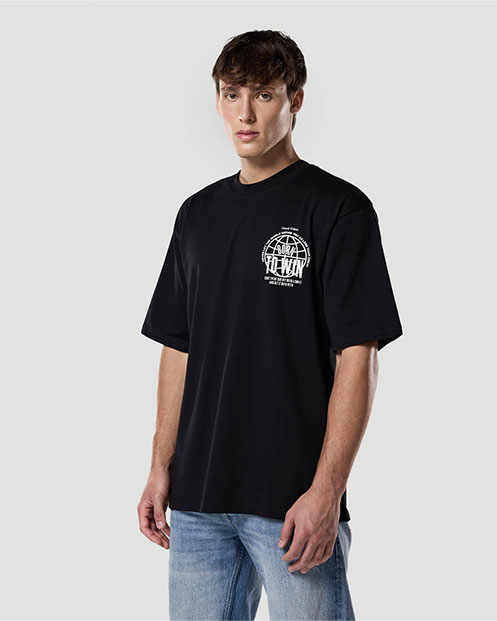 Camiseta Gr&aacute;fica para Hombre-NEGRO AZABACHE