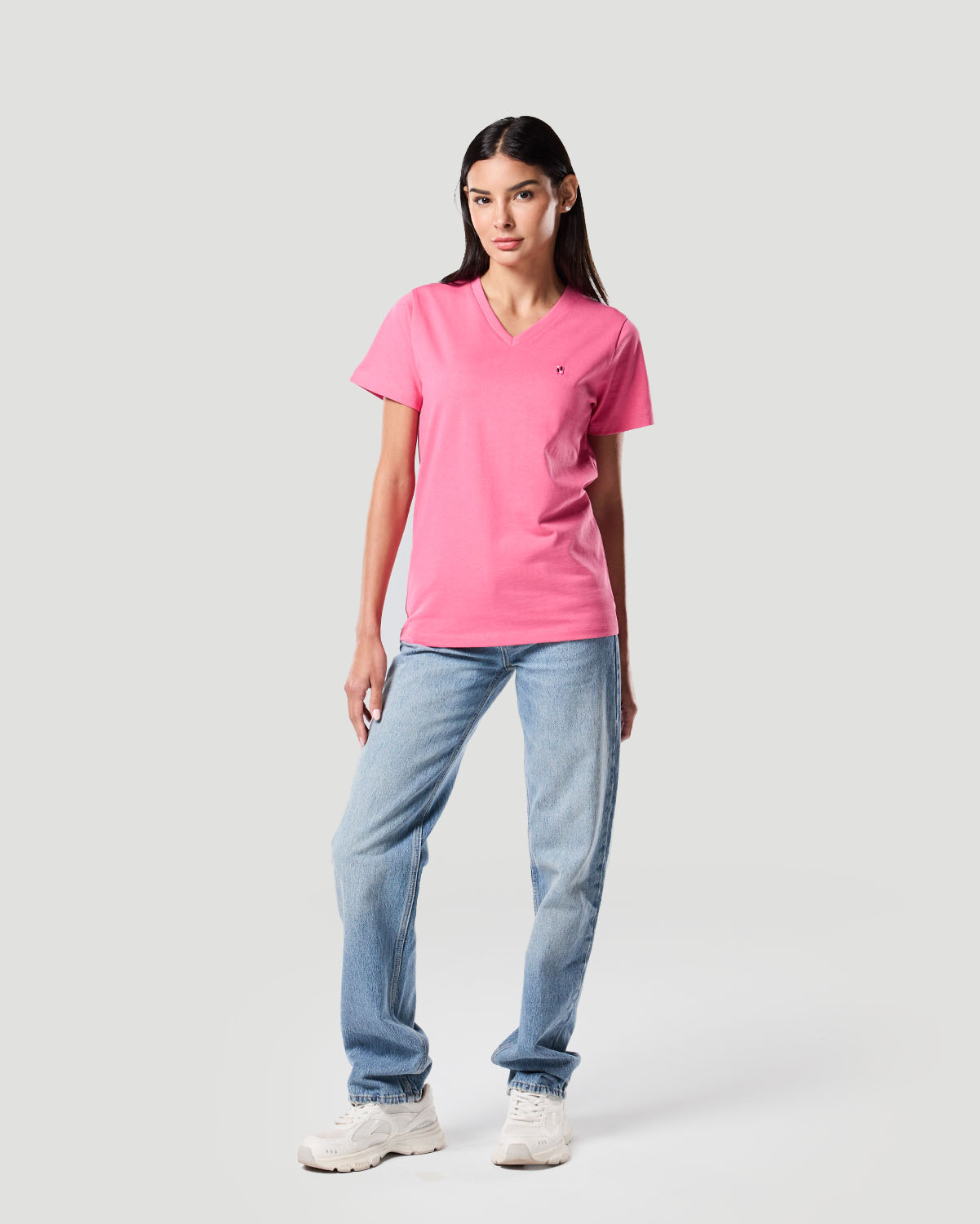 Camiseta de Cuello en V para Mujer-ROSA FANDANGO image number 1