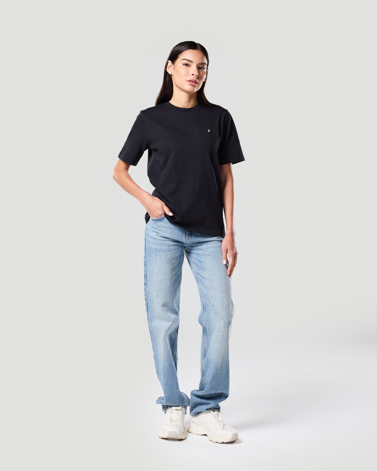 Camiseta B&aacute;sica para Mujer-NEGRO AZABACHE image number 0