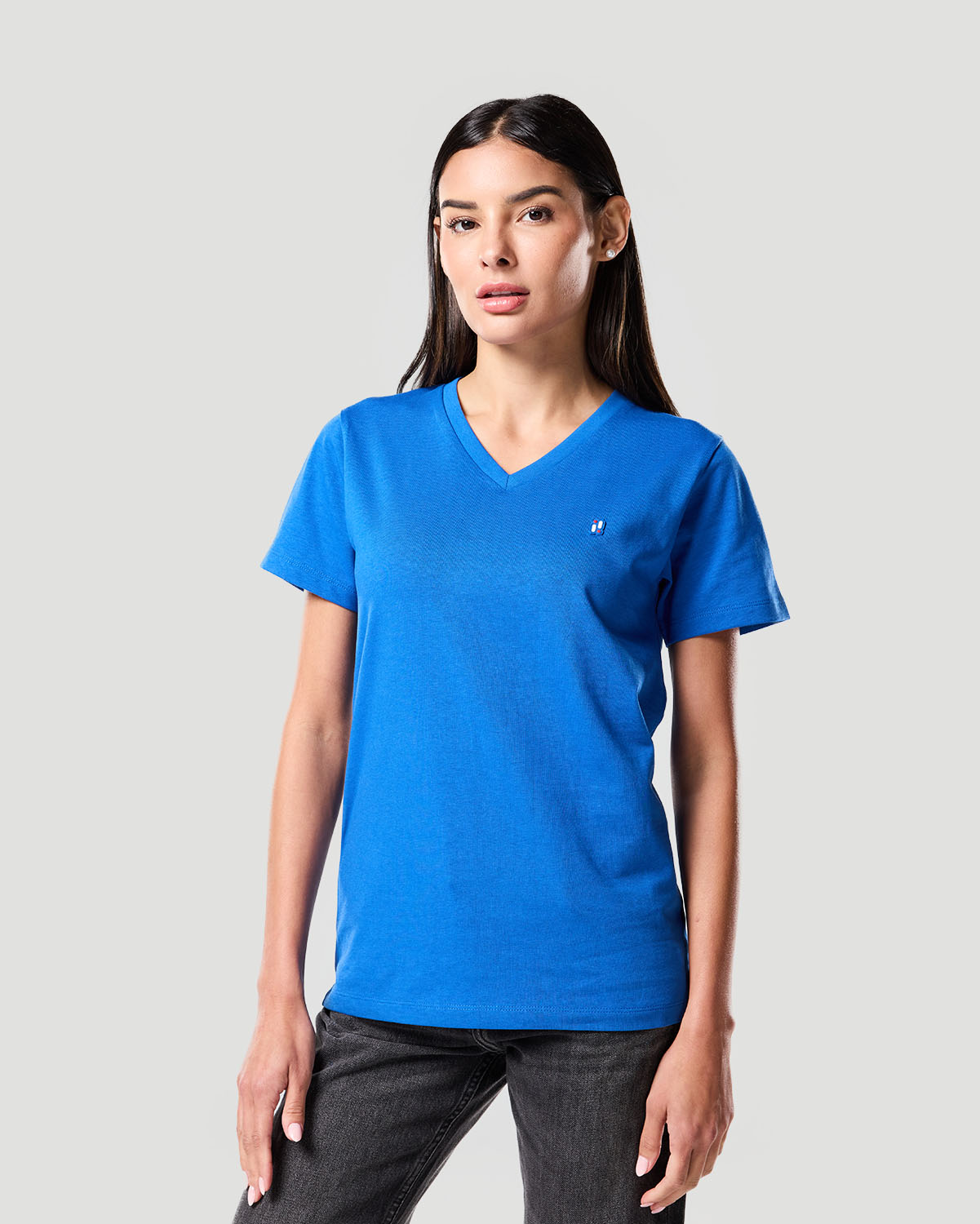 Camiseta de Cuello en V para Mujer-AZUL N&Aacute;UTICO image number 3