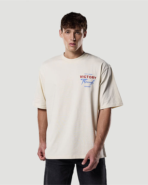 Camiseta Gr&aacute;fica para Hombre-BLANCO ANTIGUO